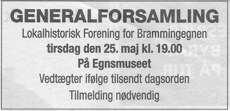 Annonce for generalforsamling